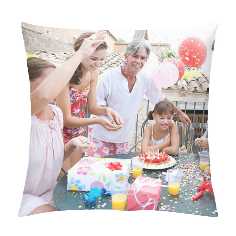 Personality  Family Celebrating A Girl Child Birthday Pillow Covers