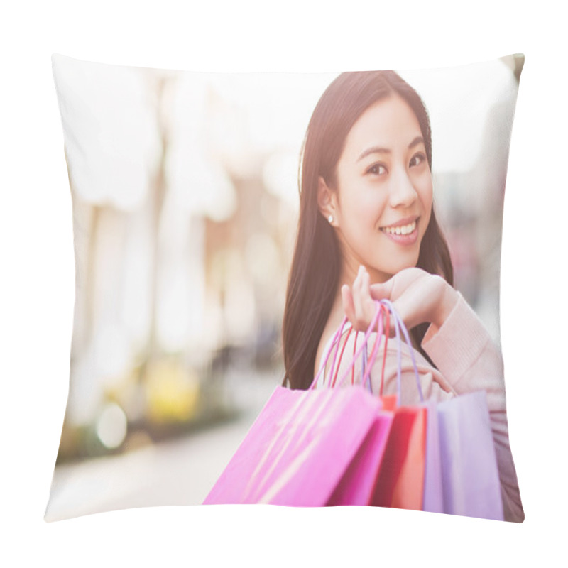 Personality  Asian Woman Shopping Pillow Covers