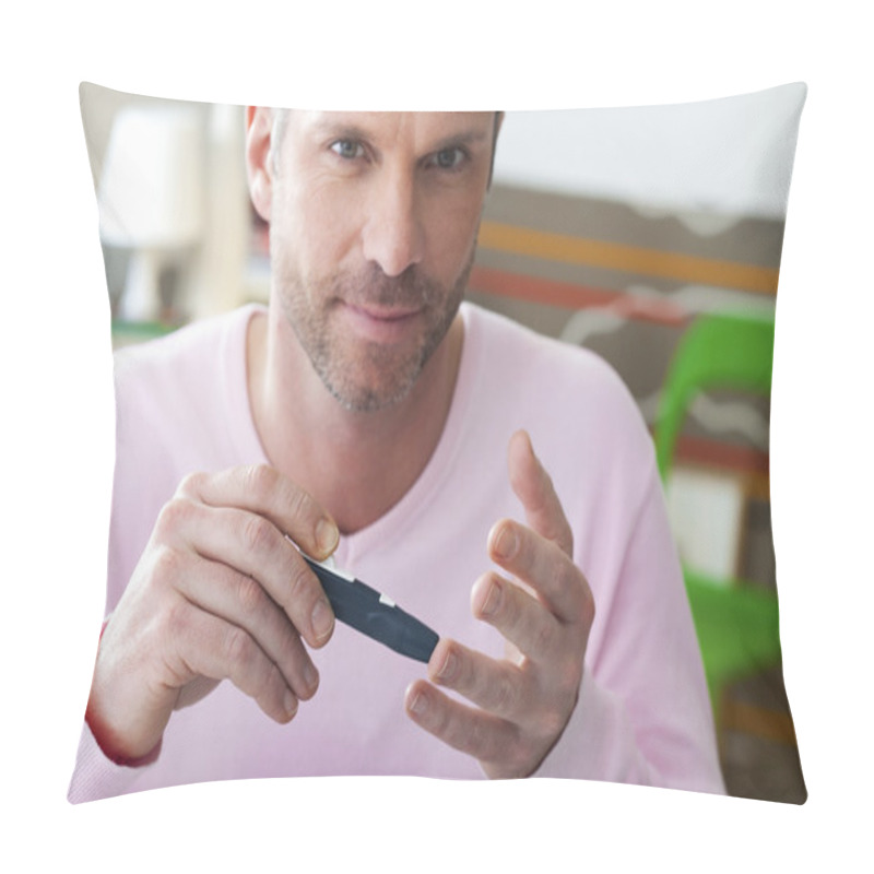 Personality  TEST FOR DIABETES, MAN Pillow Covers