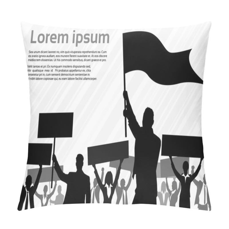 Personality  Protest People Crowd Silhouette Pillow Covers