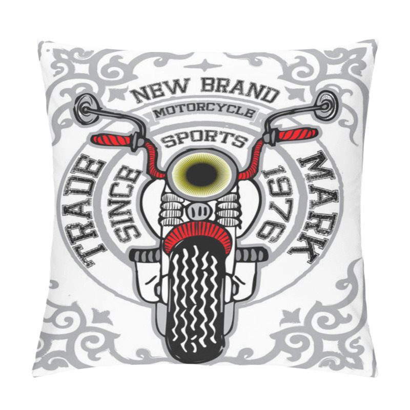 Personality  Motorcycle T Shirt Graphic Design. Pillow Covers