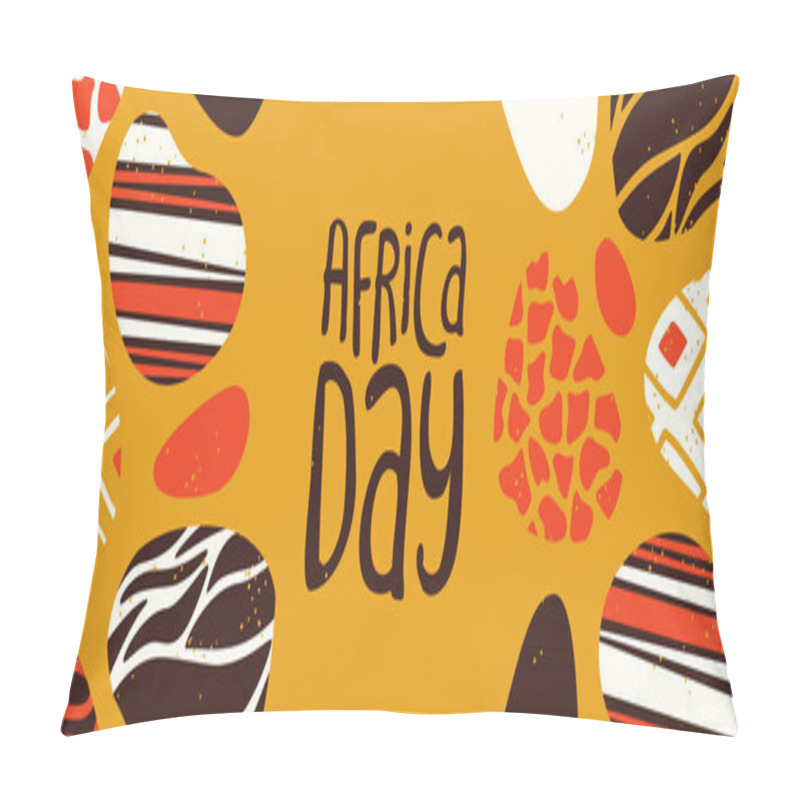 Personality  Happy Africa Day Banner Of Tribal African Art Pillow Covers