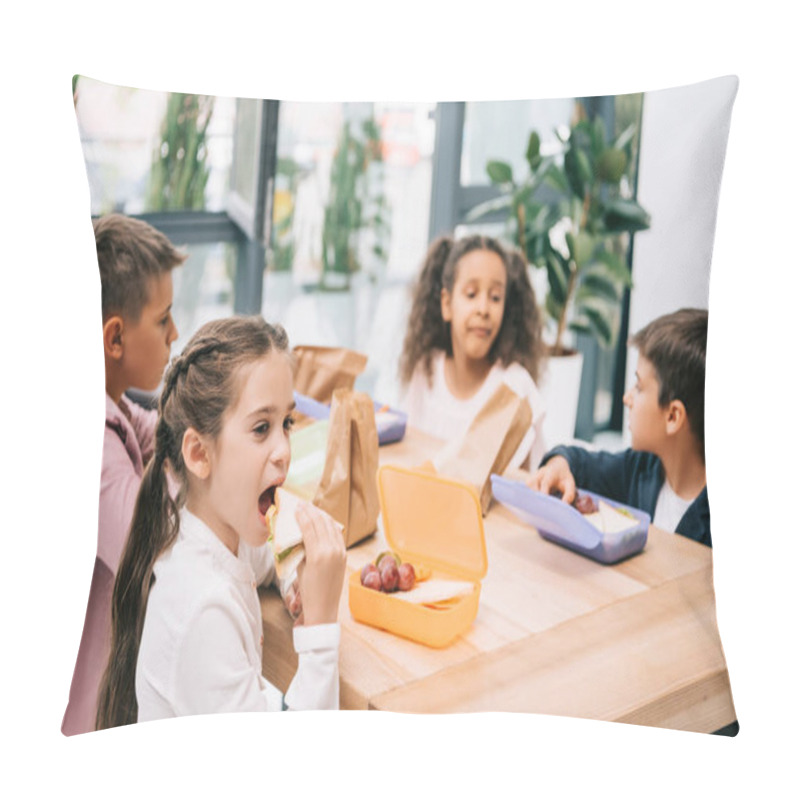 Personality  Pupils Eating Lunch Pillow Covers