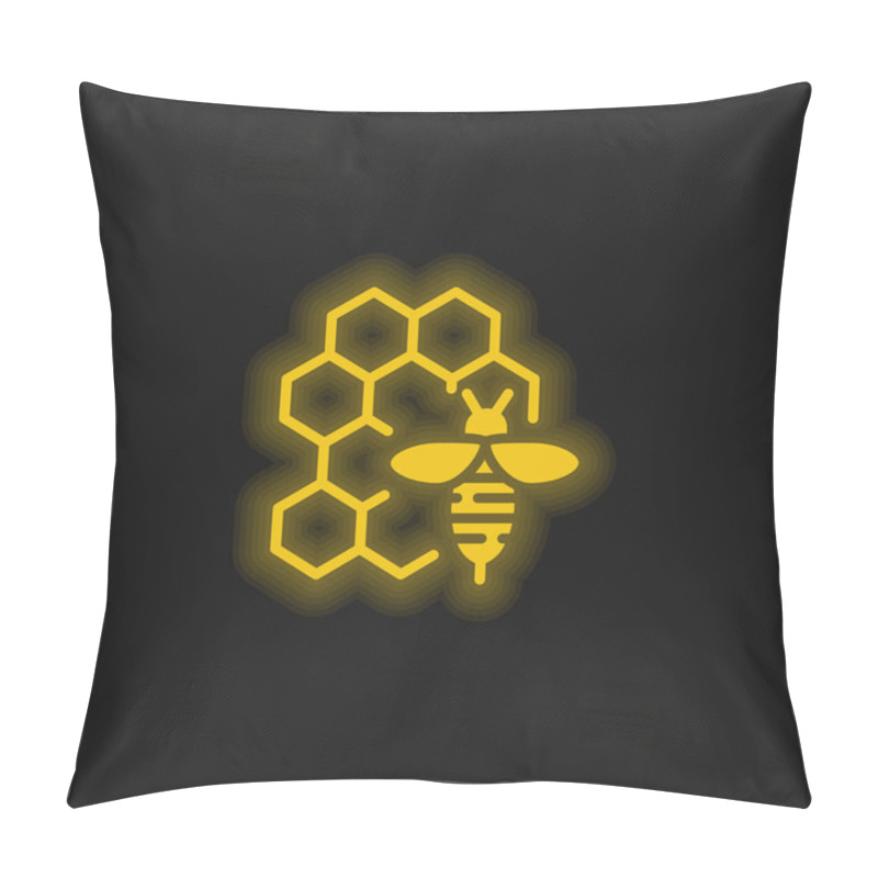 Personality  Apitherapy Yellow Glowing Neon Icon Pillow Covers