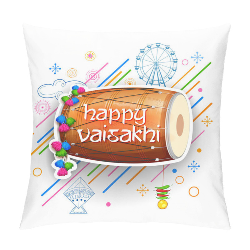 Personality  Happy Vaisakhi Punjabi Spring Harvest Festival Of Sikh Celebration Background Pillow Covers