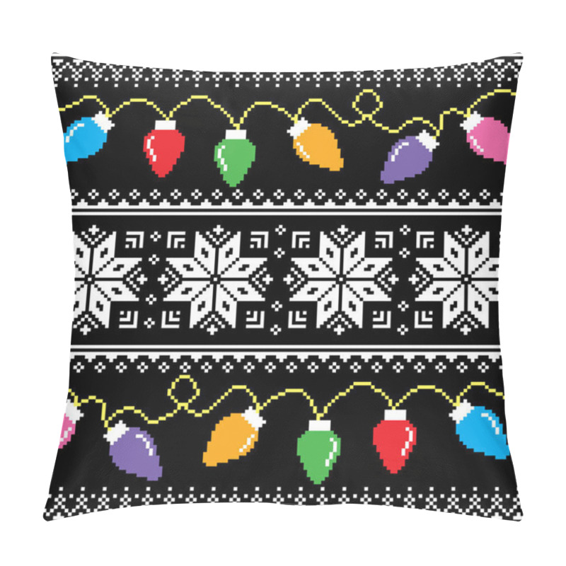 Personality  Ugly Jumper Pattern With Christmas Tree Lights Pillow Covers