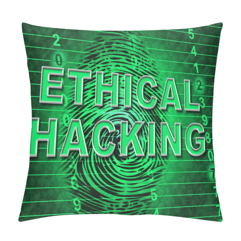 Personality  Ethical Hacking Data Breach Tracking 3d Illustration Shows Corporate Tracking To Stop Technology Threats Vulnerability And Exploits Pillow Covers