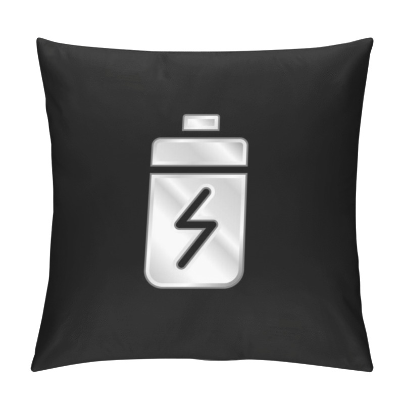 Personality  Battery Silver Plated Metallic Icon Pillow Covers