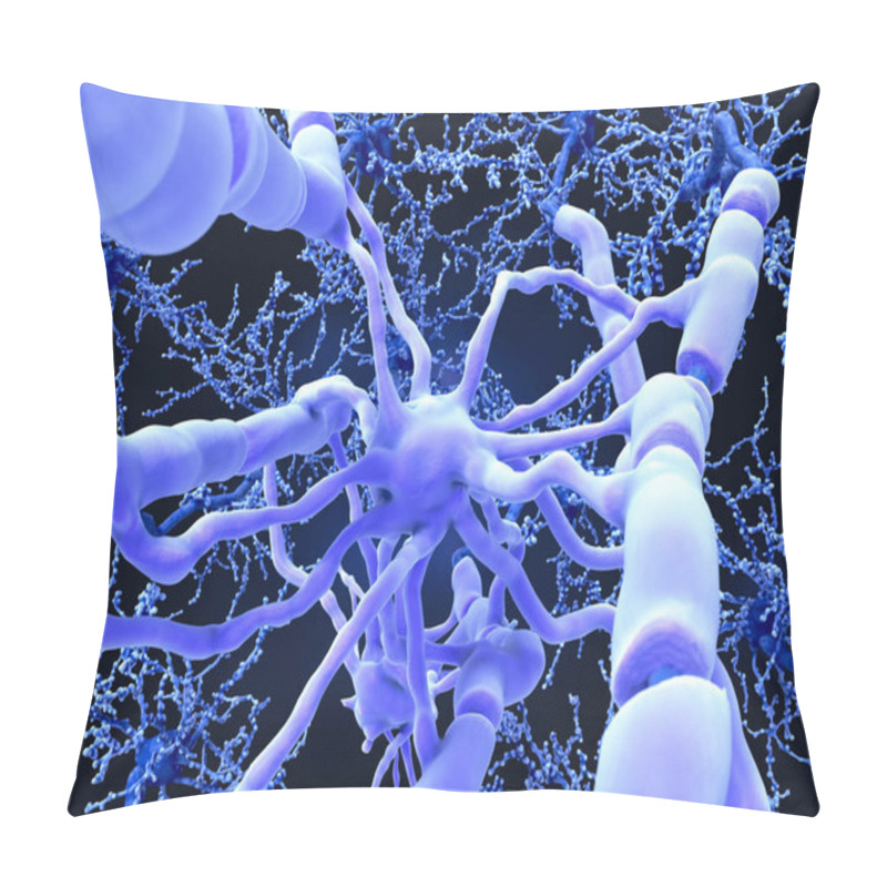 Personality  Oligodendrocytes Form Insulating Myelin Sheaths Around Neuron Axons In The Central Nervous System. One Oligodendrocyte Can Extend Its Processes To 50 Axons. Myelin Increases The Impulse Speed And Decreases The Capacitance Of The Axon Membrane. Pillow Covers