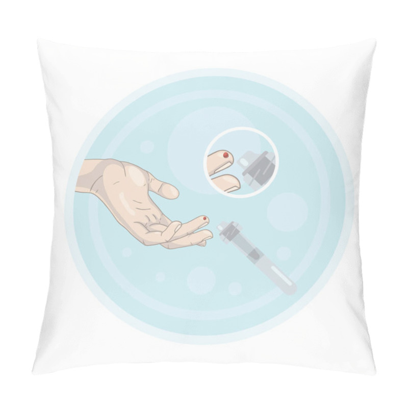 Personality  A Drop Of Blood From A Finger, Collects Blood For Analysis, Blood Analysis, Analysis Of Capillary Blood, How To Use A Lancet, Collects Blood In A Test Tube, Blood Test In A Test Tube Pillow Covers