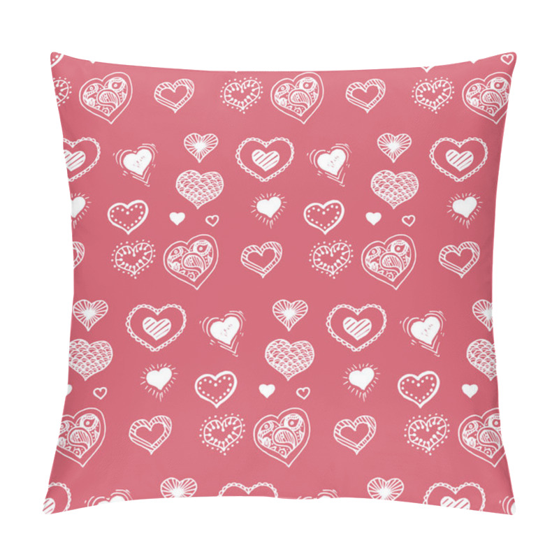 Personality  Vector Illustration Sketch Of Small Hearts, Valentines Day Card Pillow Covers