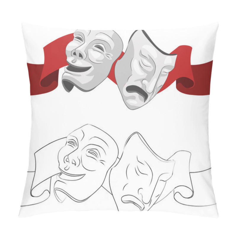 Personality  Theatre Comedy And Tragedy Masks Pillow Covers