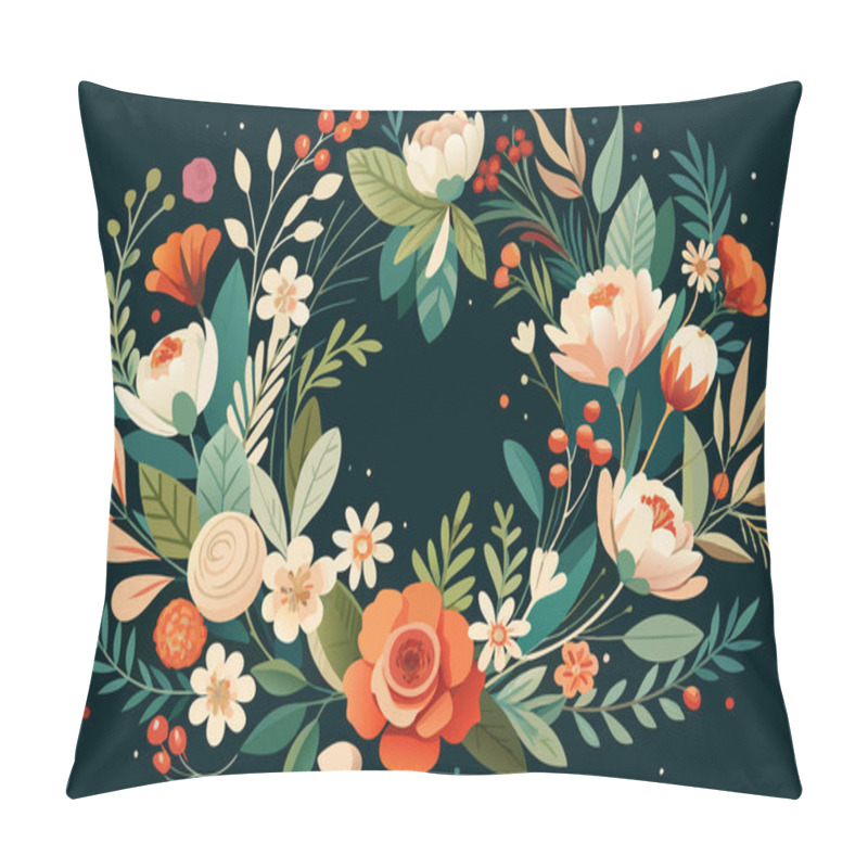 Personality  Symmetrical Flower And Leaf Pattern Illustration Pillow Covers