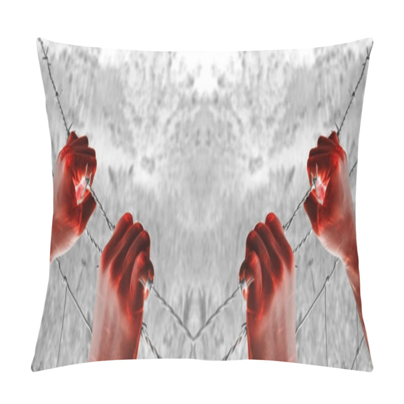 Personality  Artistic Blood Tortured Hand Grasping Desperately Barbed Wire  Pillow Covers