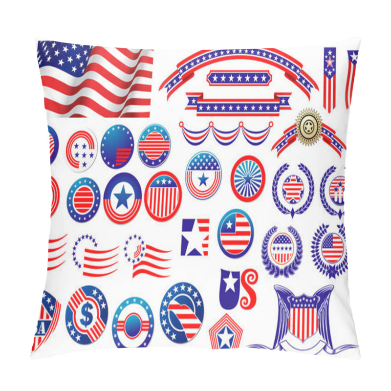 Personality  Patriotic American Badges And Labels Pillow Covers