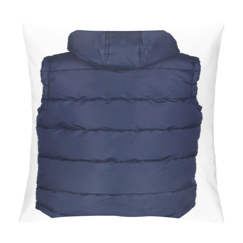 Personality   Back Of Blue Warm Waistcoat With Hood Pillow Covers