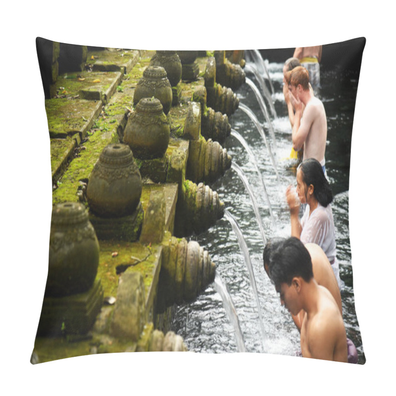 Personality  Bali,Indonesia - July 15,2022 : Tirta Empul Temple At Tampaksiring  Village,Gianyar Regency,Bali,Indonesia Pillow Covers