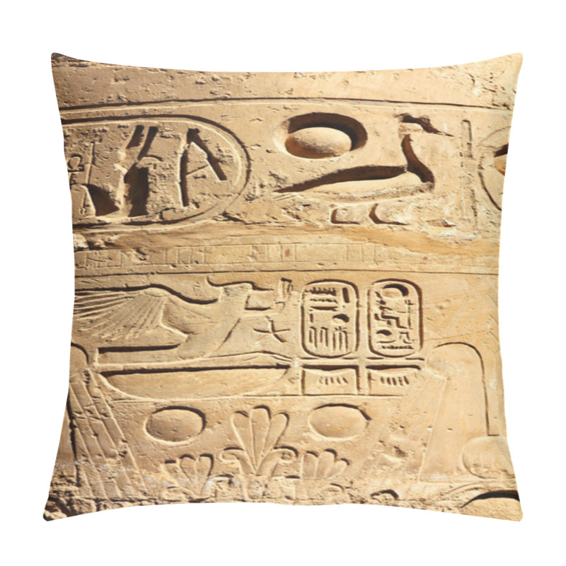 Personality  Column With Ancient Egypt Hieroglyphics Pillow Covers