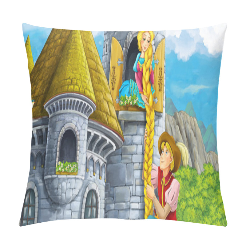 Personality  Cartoon Medieval Scene Of A Prince And Princess Pillow Covers