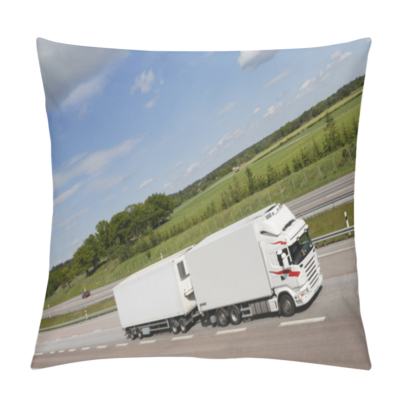 Personality  Truck Transport On Freeway Pillow Covers