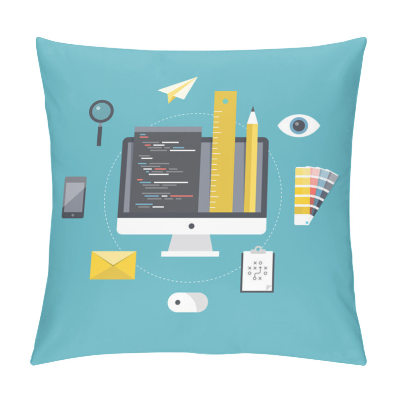 Personality  Set Of Web Page Coding And Programming Pillow Covers