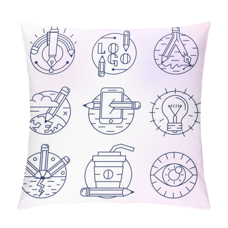 Personality  Set Of Vector Icons In Modern Linear Style. Pillow Covers