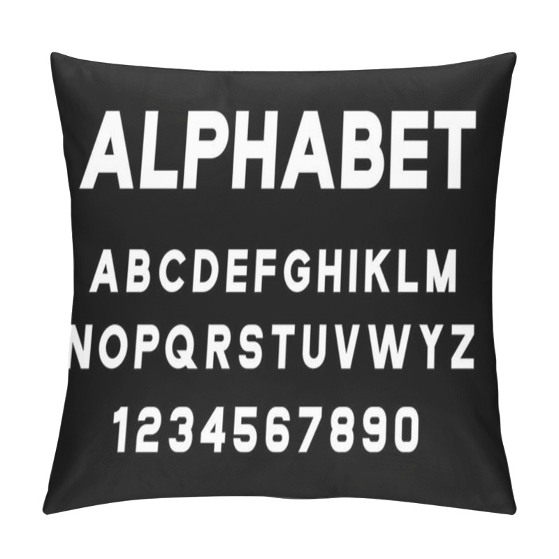 Personality  White Of Font And Alphabet. Isolated On Black Background Pillow Covers