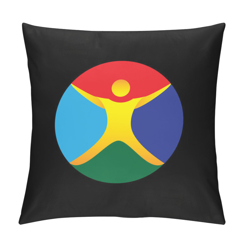 Personality  Yoga, Fitness, Wellness, Exercise Icon - Concept Vector Graphic Pillow Covers