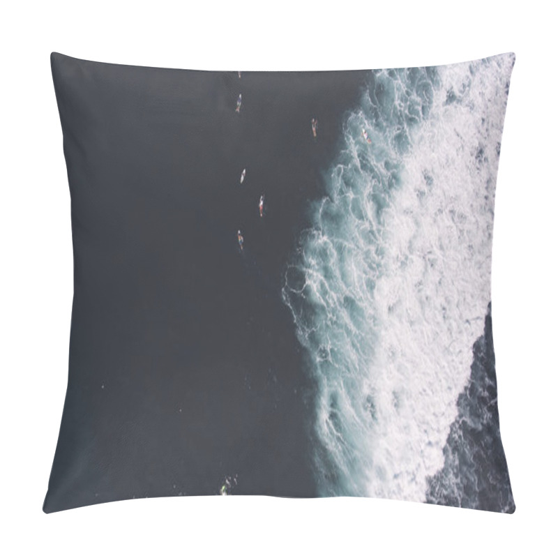 Personality  Top View From Altitude Of Group The Surfers Pillow Covers