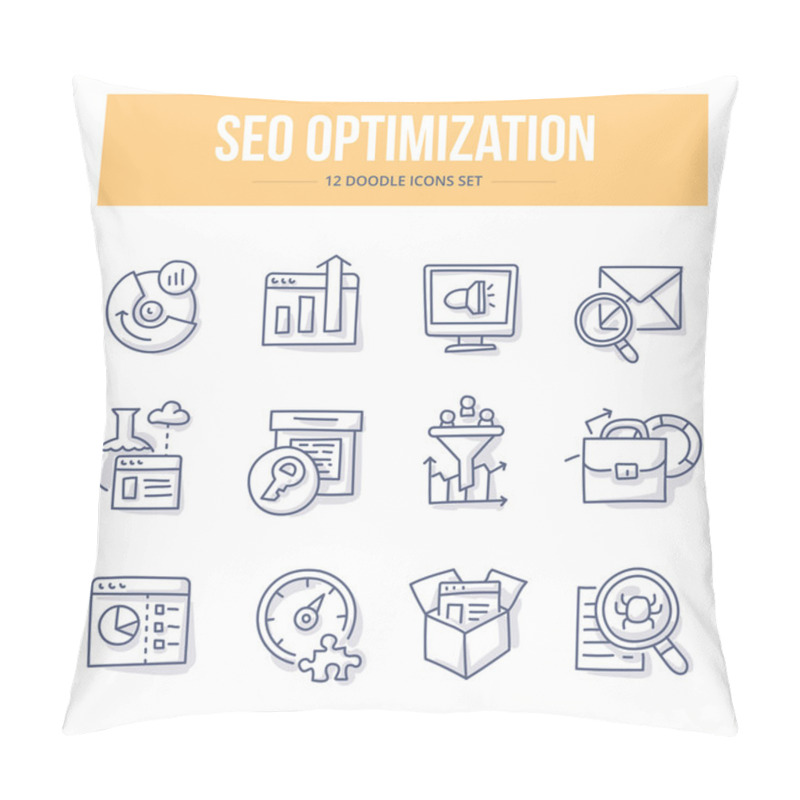 Personality  SEO Doodle Icons Pillow Covers