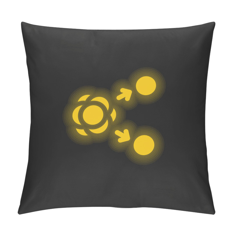 Personality  Atom Yellow Glowing Neon Icon Pillow Covers