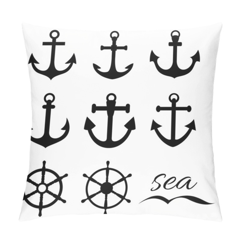 Personality  Nautical Symbols. Vector Pillow Covers