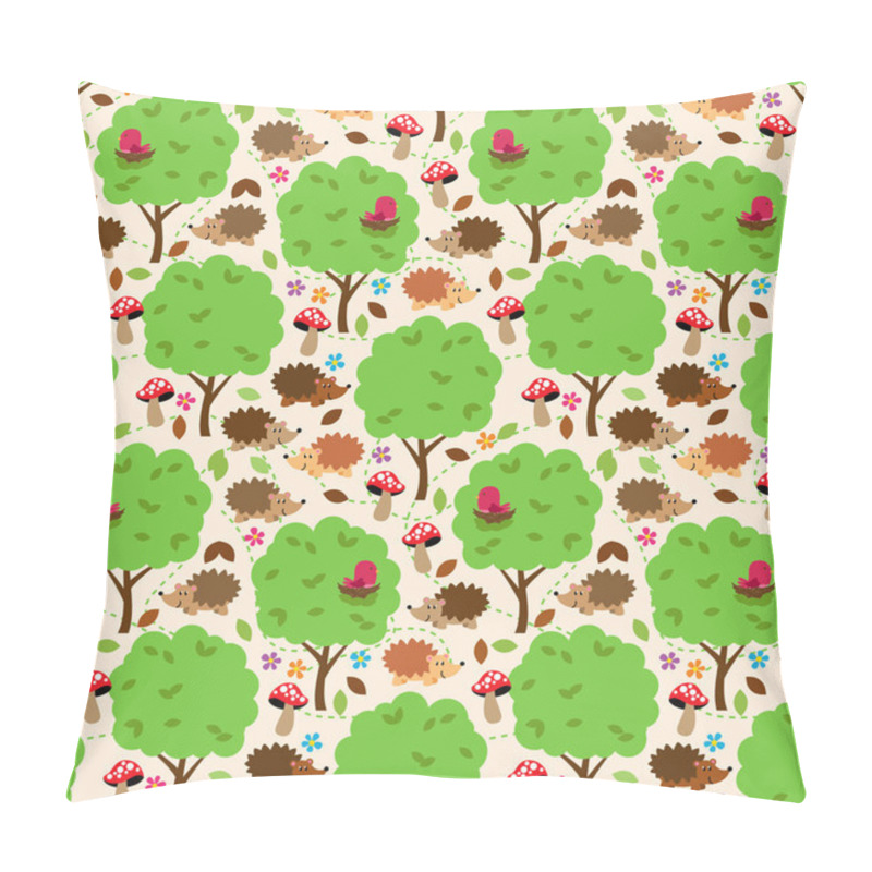 Personality  Seamless, Tileable Forest Animals Vector Background Pattern Pillow Covers