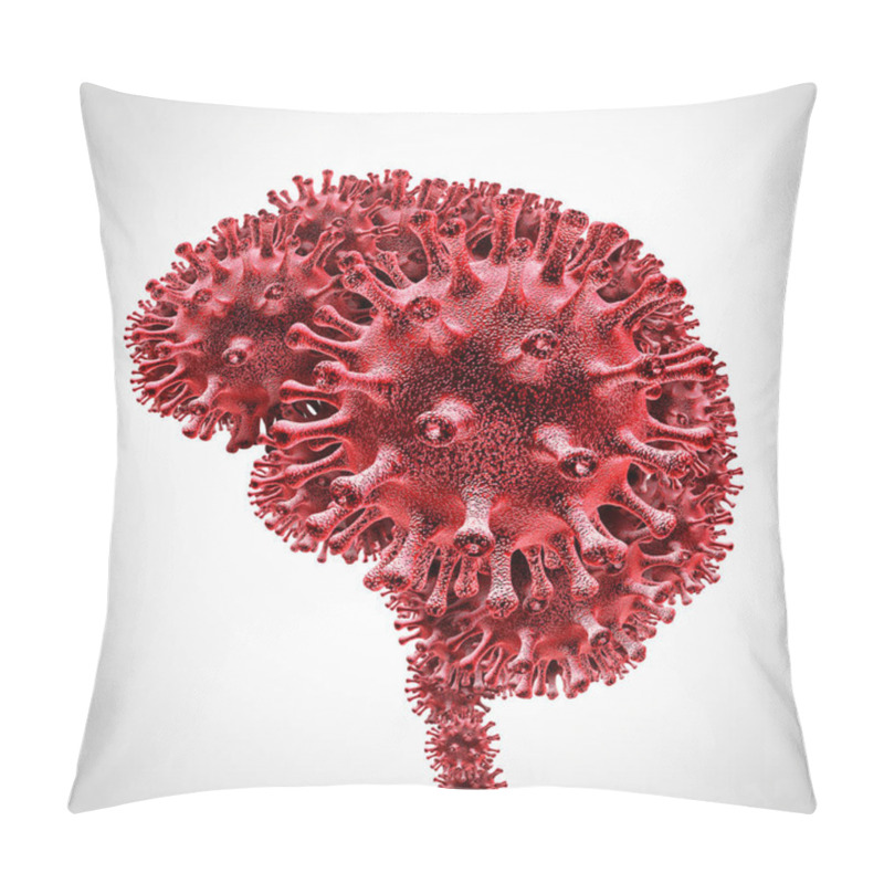 Personality  Covid Brain And Long Term Coronavirus Syndrome And Coronavirus Pandemic Symptoms That Persist As A Medical Injury Neurology Concept As A Virus Infection With 3D Illustration Elements. Pillow Covers