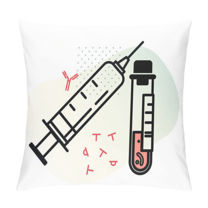 Personality  COVID-19 - Antigen And Antibody Testing - Illustration   As Eps 10 File. Pillow Covers