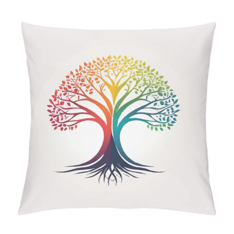 Personality  Abstract Tree Illustration Art Design For Social Media Template Backgrounds. Pillow Covers