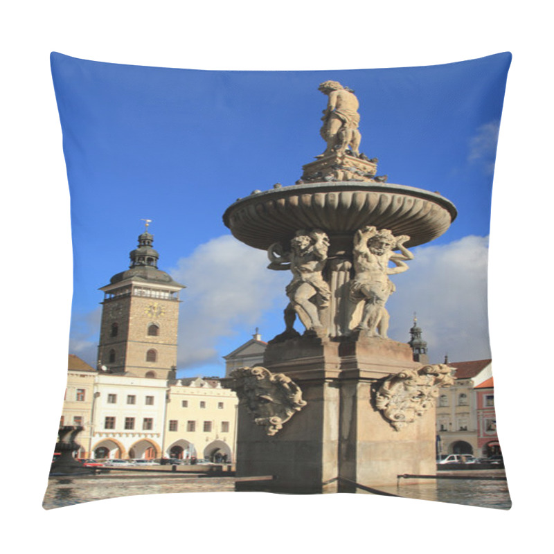 Personality  Fountain. Ceske Budejovice, Czech Republic Pillow Covers