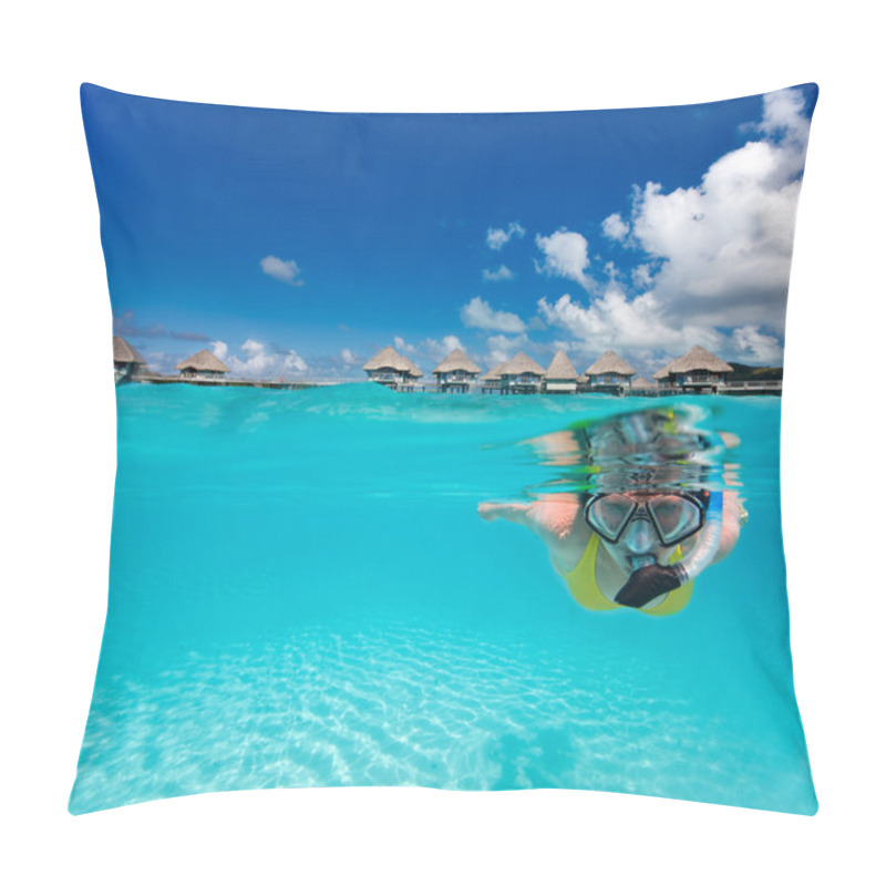 Personality  Woman Snorkeling Pillow Covers