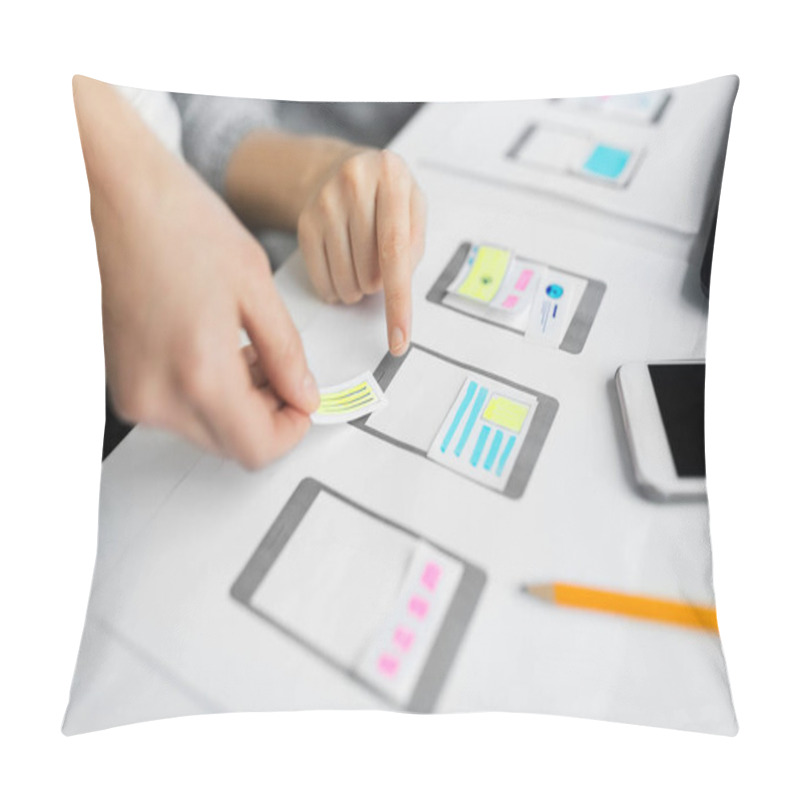 Personality  Web Designers Creating User Interface Layout Pillow Covers