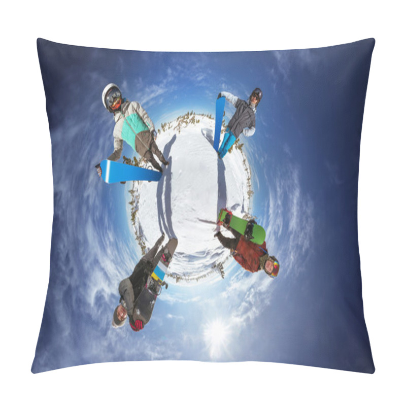 Personality  Panorama With Snowboarders  Pillow Covers