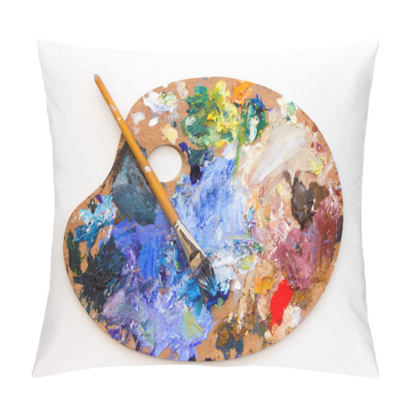 Personality  Vibrant Multi-coloured Artists Oil Paint Palette Pillow Covers