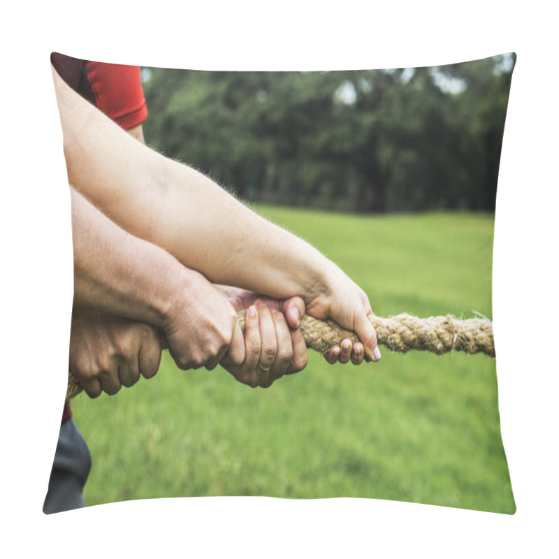 Personality  Team Competing In Tug Of War Pillow Covers