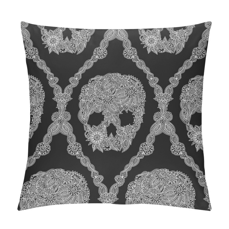 Personality  Skulls Damask Pattern Pillow Covers