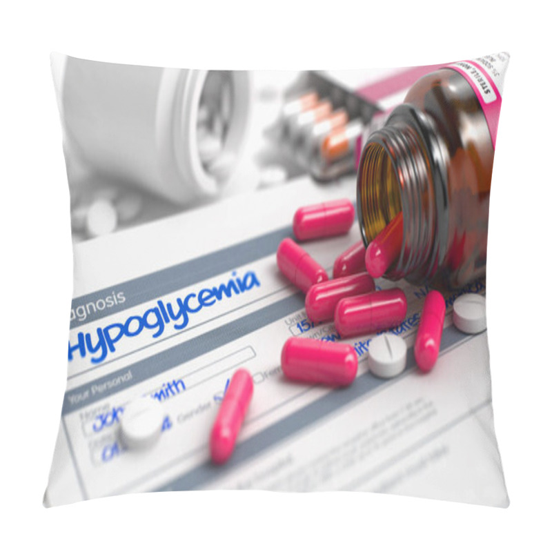 Personality  Hypoglycemia - Phrase In Medical History. 3D Render. Pillow Covers