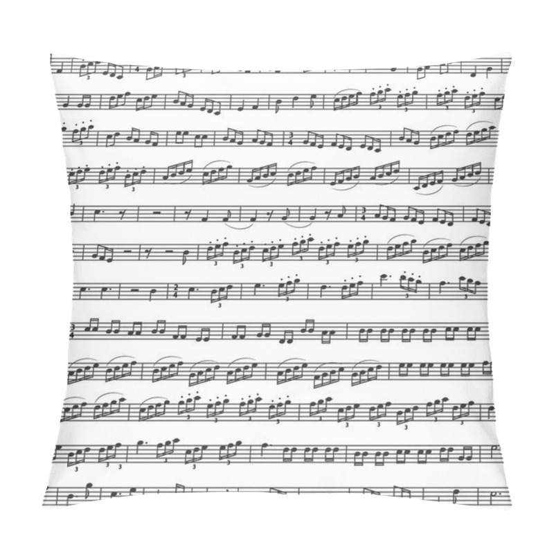 Personality  Seamless Black And White Pattern With Notes Pillow Covers