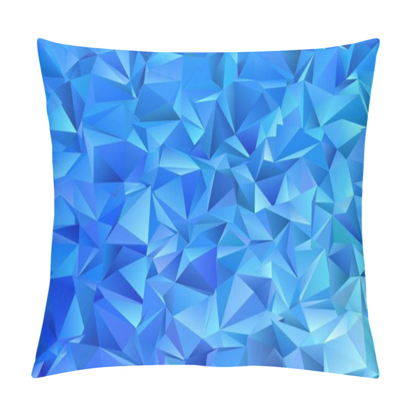 Personality  Abstract Triangle Tile Mosaic Background - Vector Graphic Design From Triangles In Blue Tones Pillow Covers