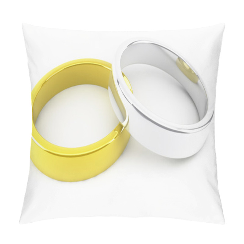 Personality  Gold And Platinum Wedding Rings Pillow Covers