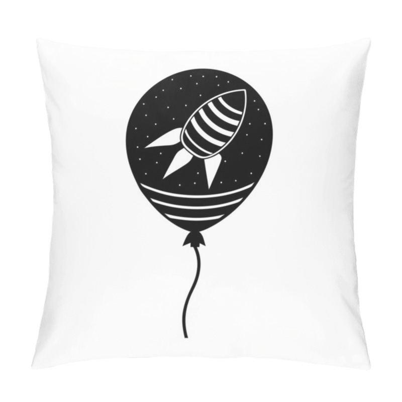 Personality  Rocket In A Party Balloon Creative Space-Themed Vector Illustration Pillow Covers