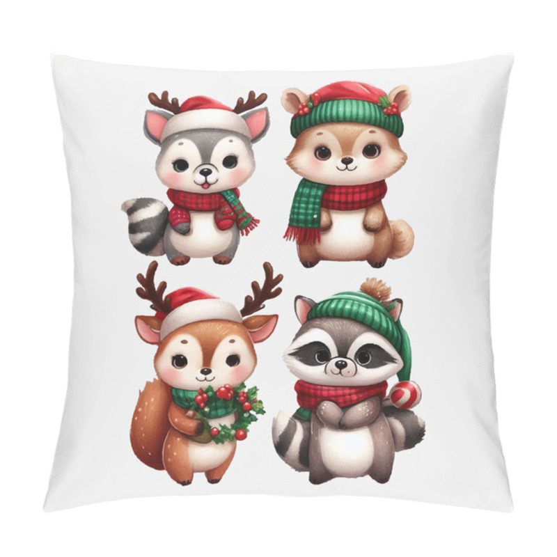 Personality  Christmas Baby Animals Vector File Pillow Covers