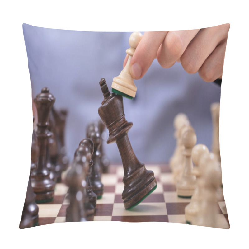 Personality  Chess Player Makes A Move To Defeat King Piece Pillow Covers